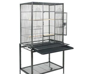 roomy bird cage with solid metal stand